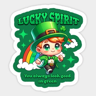 LUCKY SPIRIT YOU ALWAYS LOOK GOOD IN GREEN Sticker